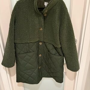 J. Crew Olive Teddy and Quilted Jacket